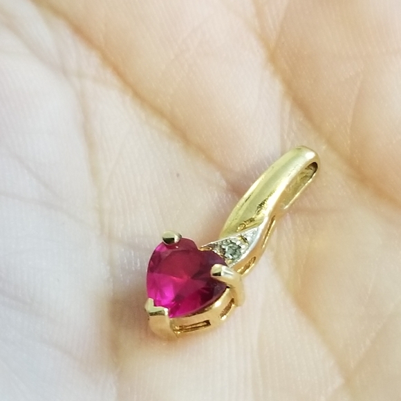 10k Gold Ruby Heart Pendant●Price is Firm - Picture 3 of 11